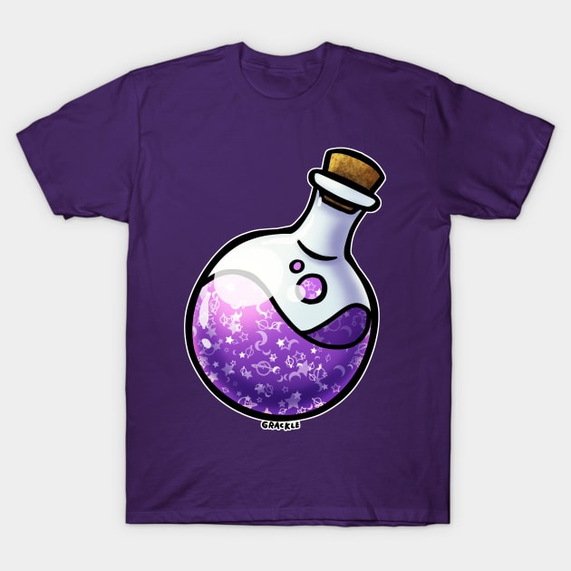 Magenta Whimsical Wizard Potion T-Shirt by Jan Grackle